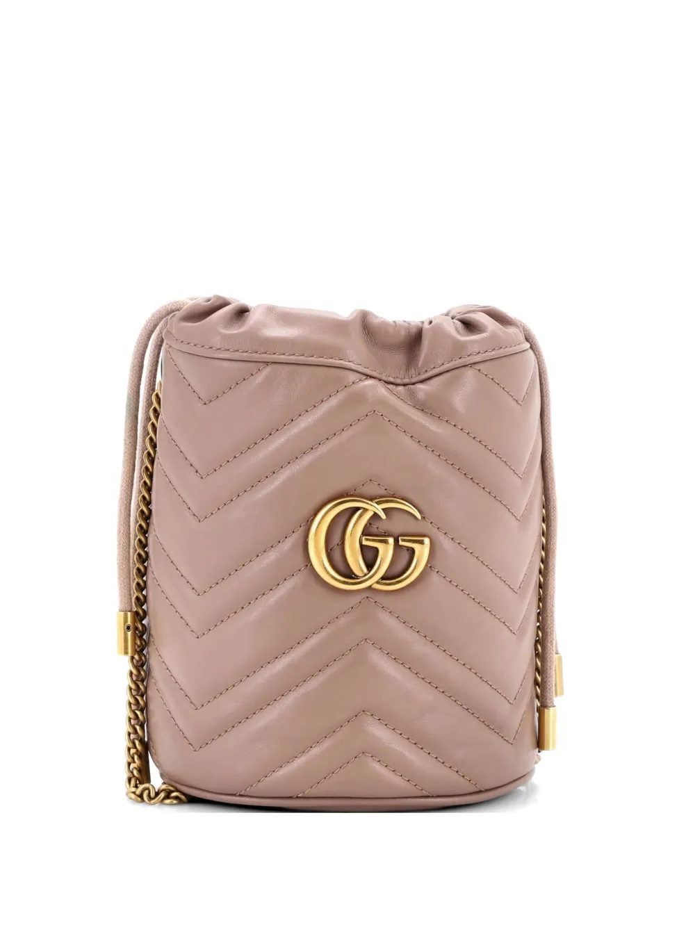 Gucci Pre-Owned GG Marmont Matelasse Leather Mini bucket bag - Nude