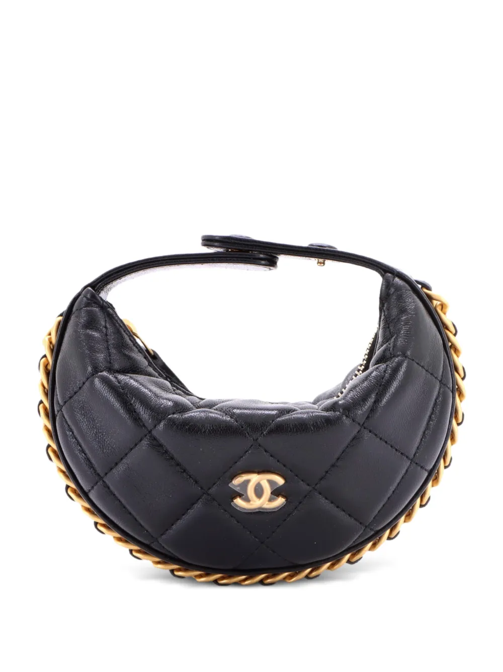 CHANEL Pre-Owned Chain Around Pouch Quilted Lambskin Extra Mini hobo bag - Nero