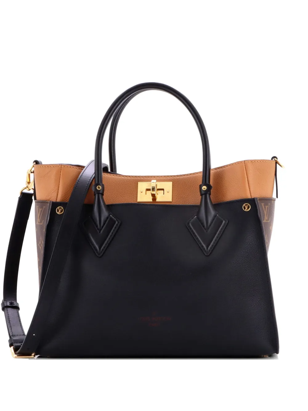 Louis Vuitton Pre-Owned On My Side MM Tote Bag aus Canvas und Leder mit Monogramm - Schwarz