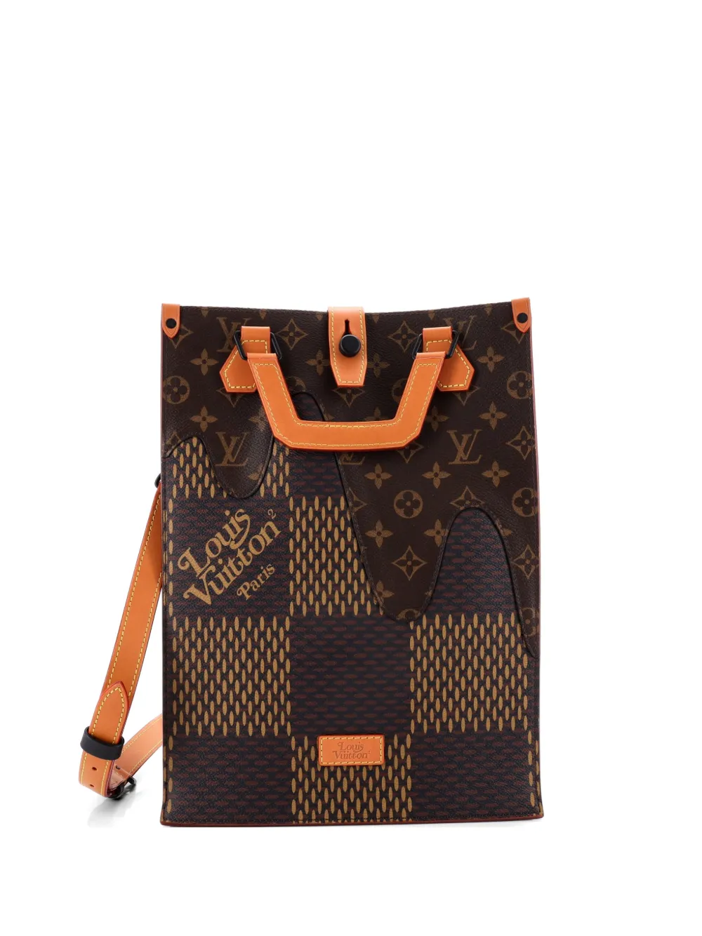 Louis Vuitton Pre-Owned Nigo Limited Edition Giant Damier and Monogram Canvas Mini tote bag - Marrone