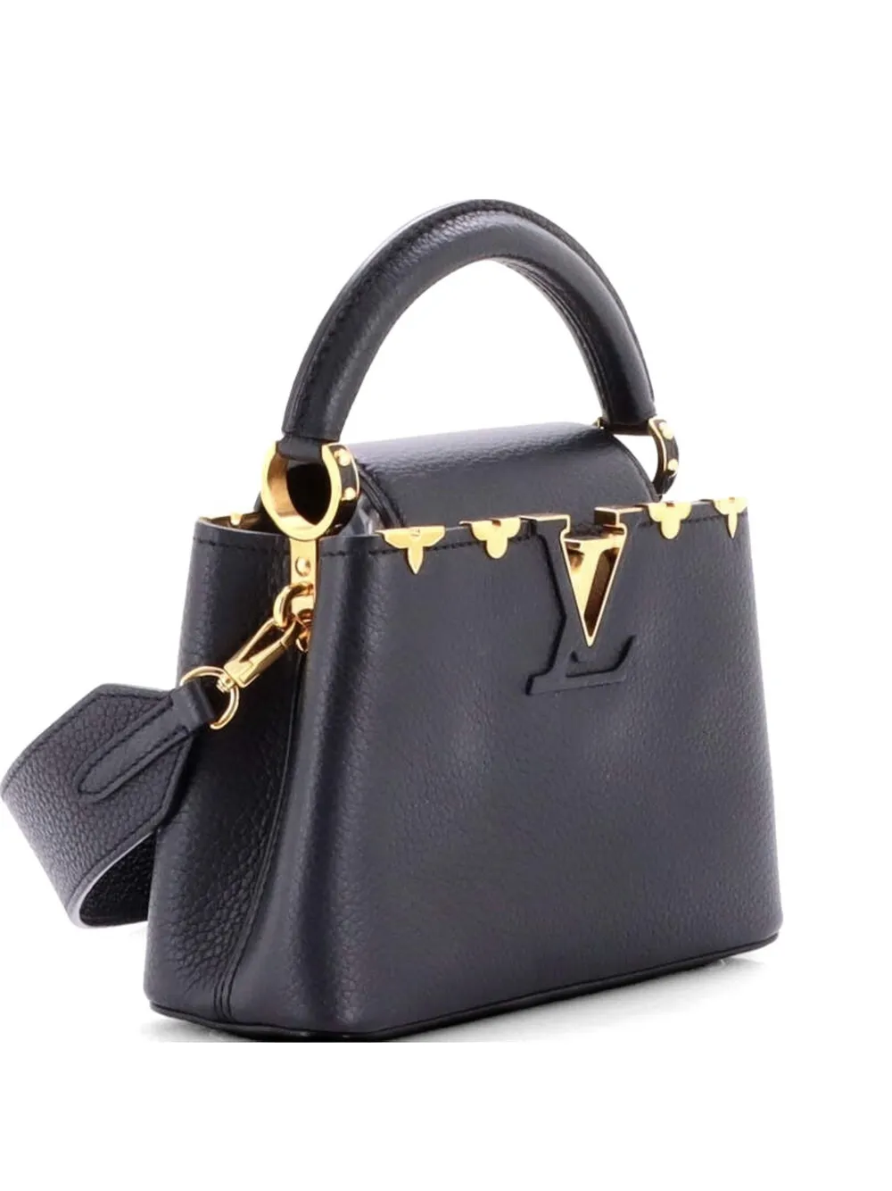Louis Vuitton Pre-Owned Capucines Bag Leather with Embellished Detail Mini shoulder bag - Nero