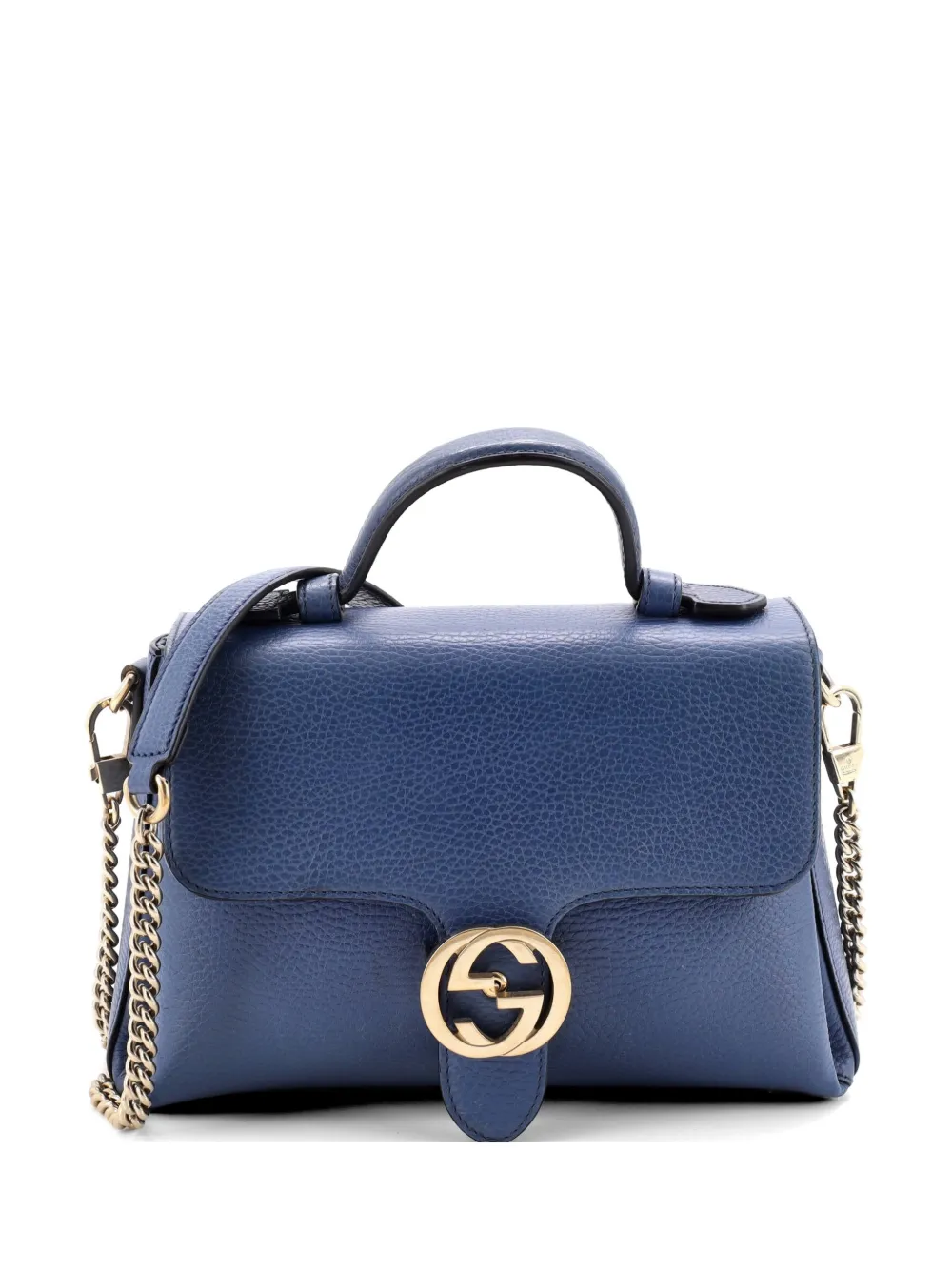 Gucci Pre-Owned Interlocking Top Handle Bag Leather Small shoulder bag - Blu