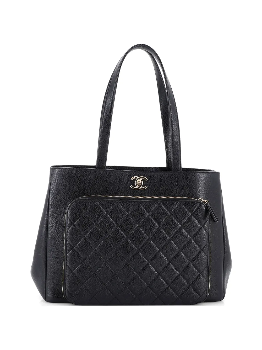 CHANEL Pre-Owned Business Affinity Quilted Caviar Large tote bag - Black
