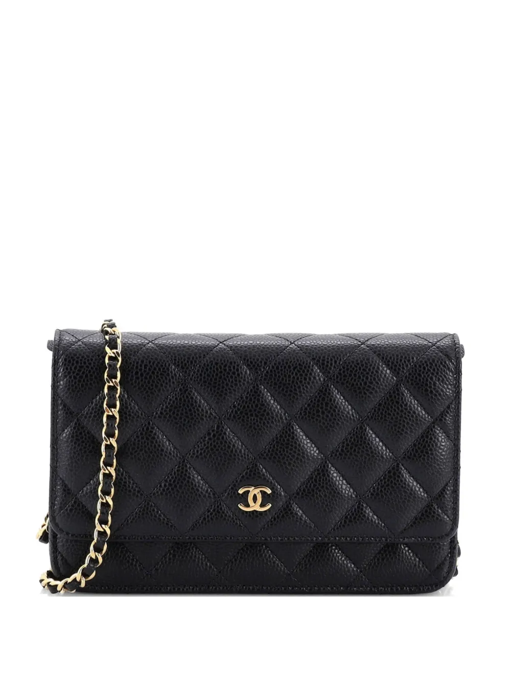 CHANEL Pre-Owned Wallet on Chain Quilted Caviar crossbody bag - Nero