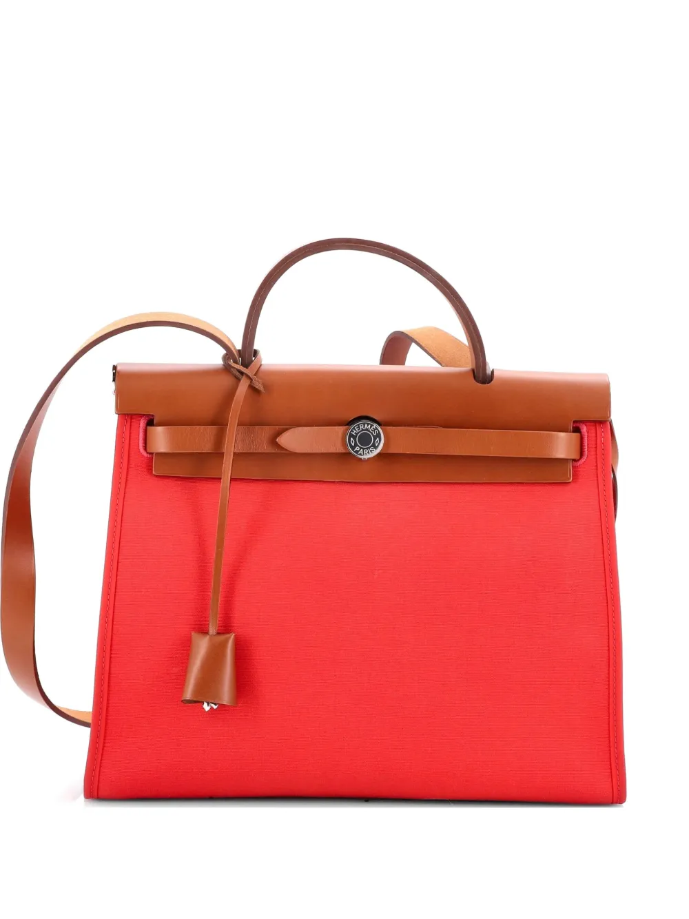 Hermès Pre-Owned Herbag Zip Leather and Toile 31 shoulder bag - Rosa