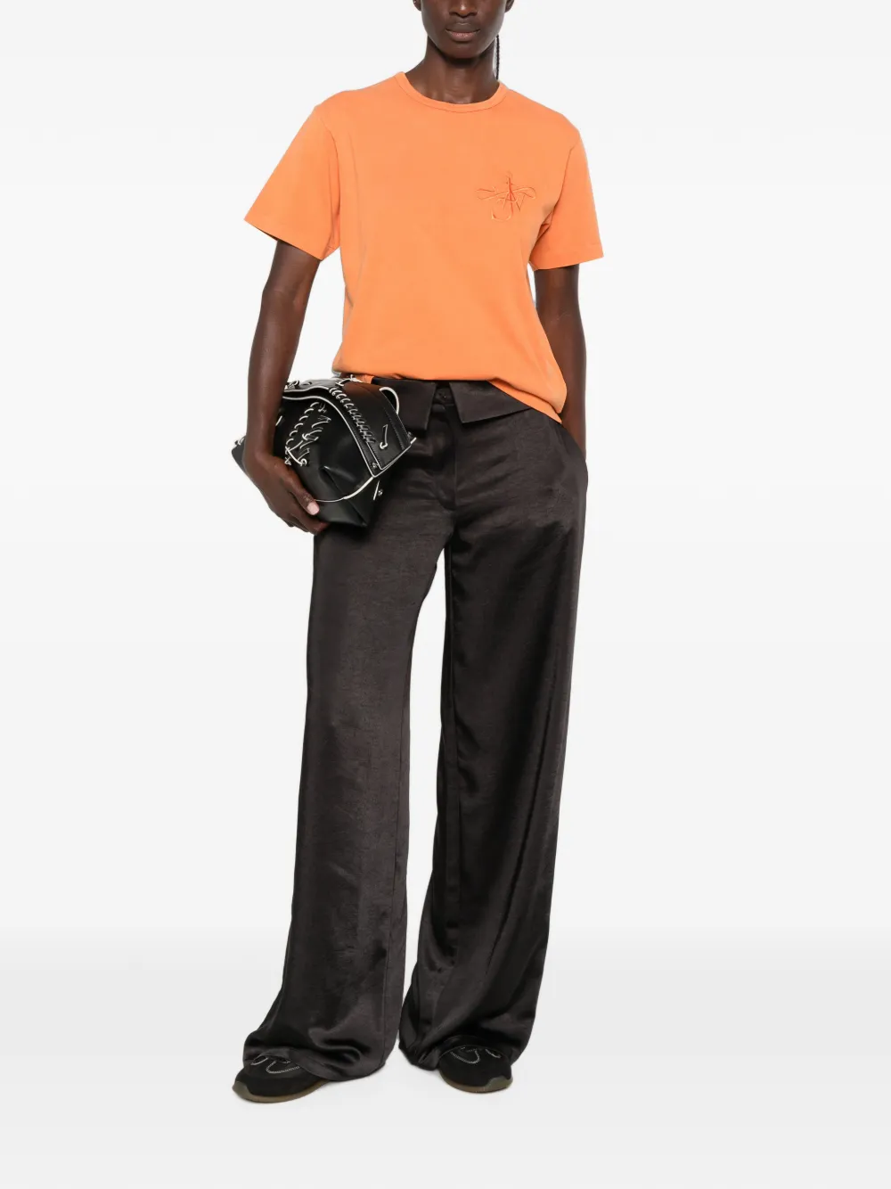 JW Anderson T-shirt met geborduurd anker Oranje