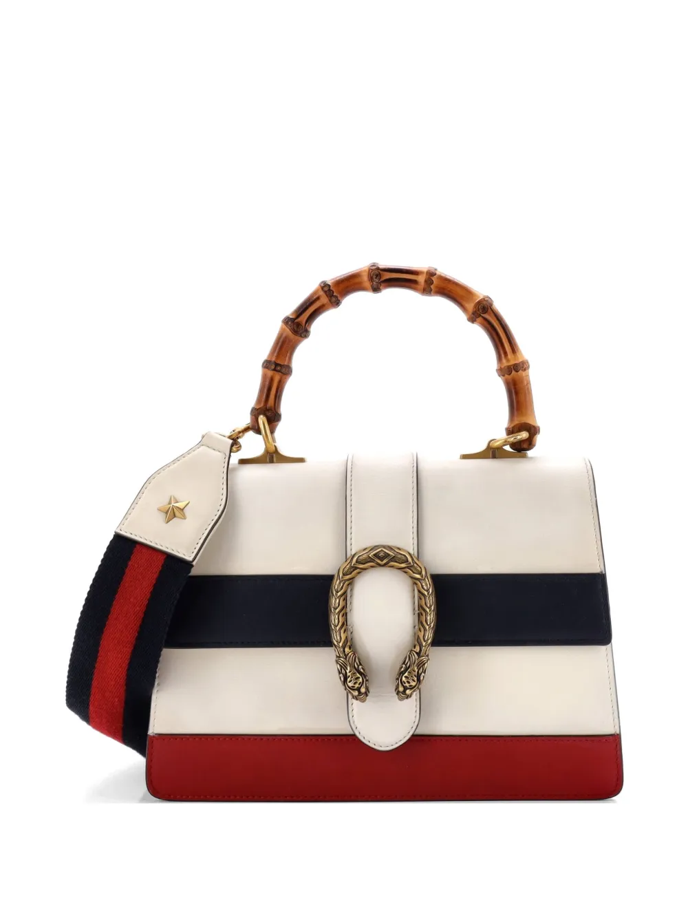 Gucci Pre-Owned Dionysus Bamboo Top Handle Bag Colorblock Leather Medium satchel - Blu