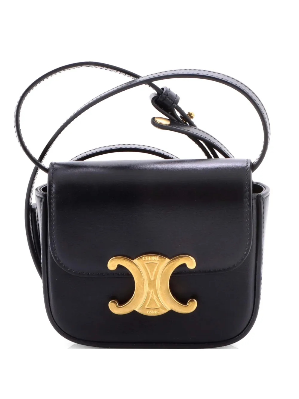 Celine Pre-Owned Triomphe Shoulder Bag Smooth Calfskin Mini crossbody bag - Nero
