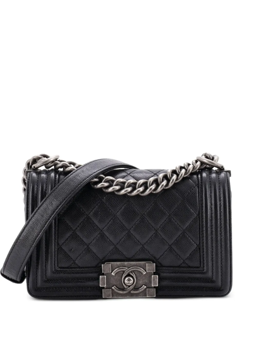 CHANEL Pre-Owned Boy Flap Bag Quilted Caviar Small crossbody bag - Nero