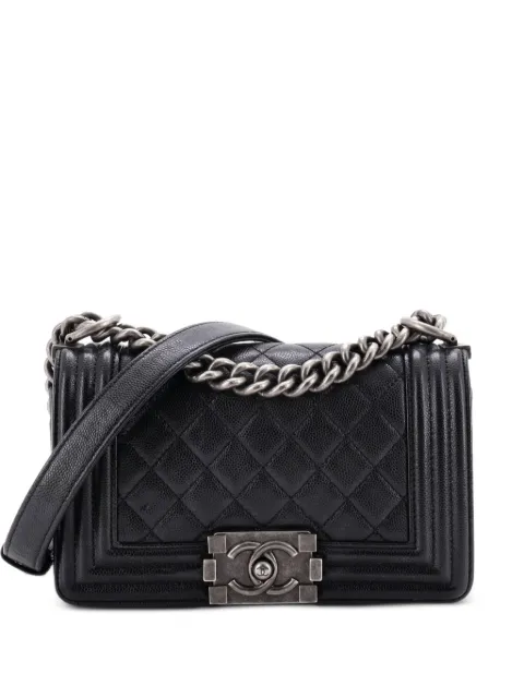 CHANEL Pre-Owned Boy Flap Bag Quilted Caviar Small crossbody bag
