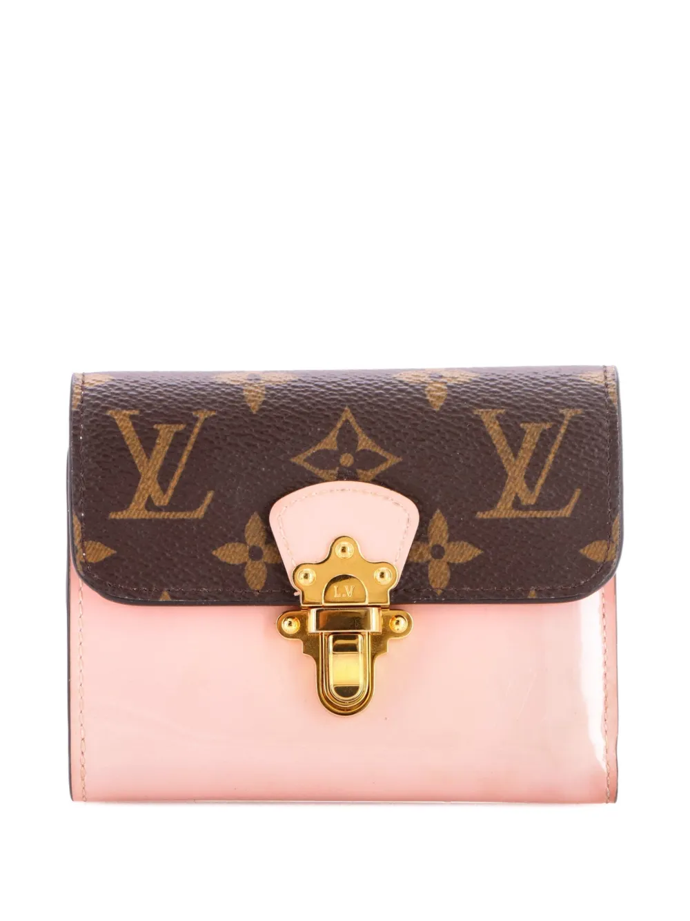 Louis Vuitton Pre-Owned Cherrywood Wallet Vernis with Monogram Canvas Compact small wallets - Rosa