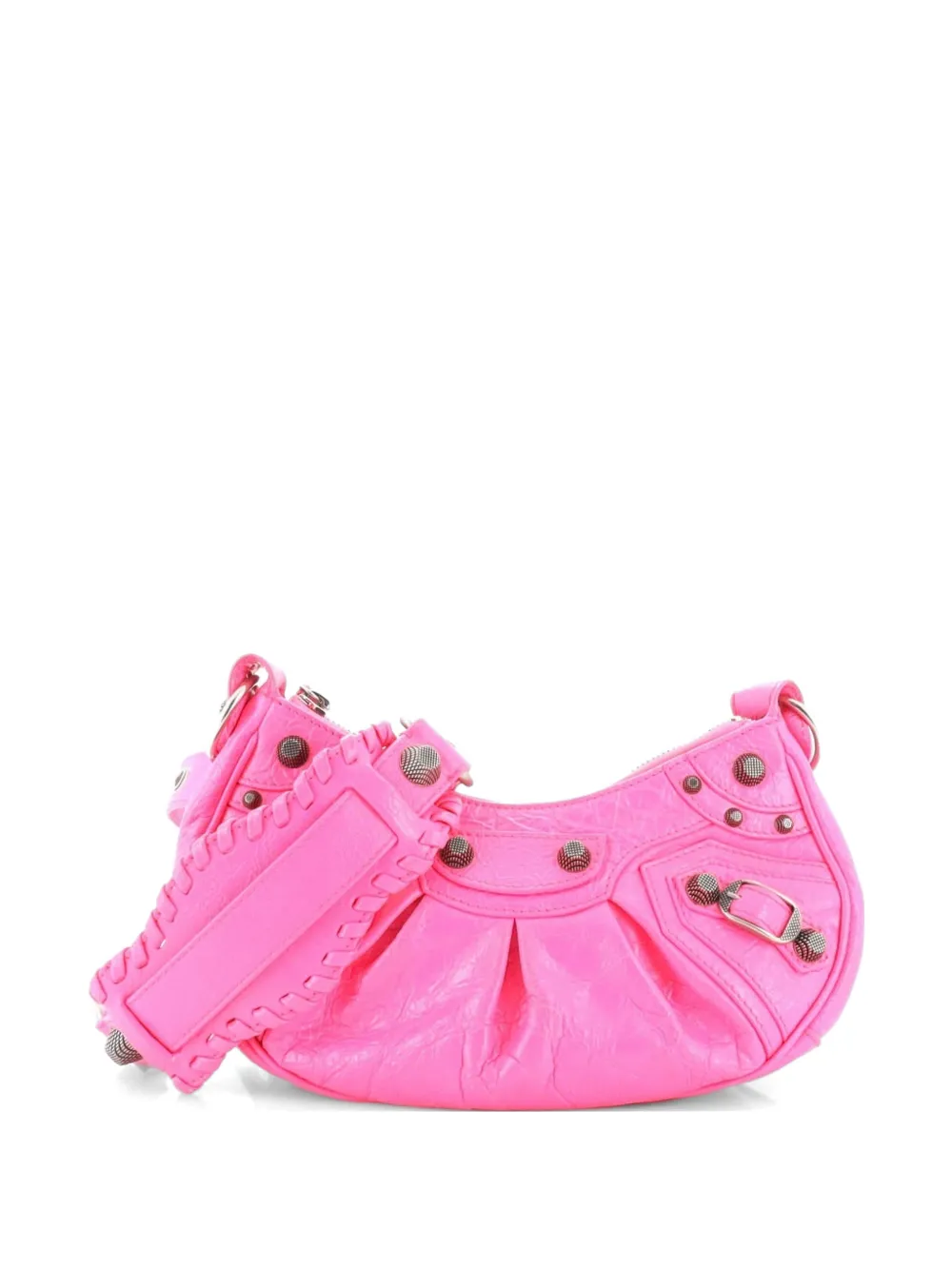 Balenciaga Pre-Owned Le Cagole Giant Studs Shoulder Bag Leather XS hobo bag - Rosa