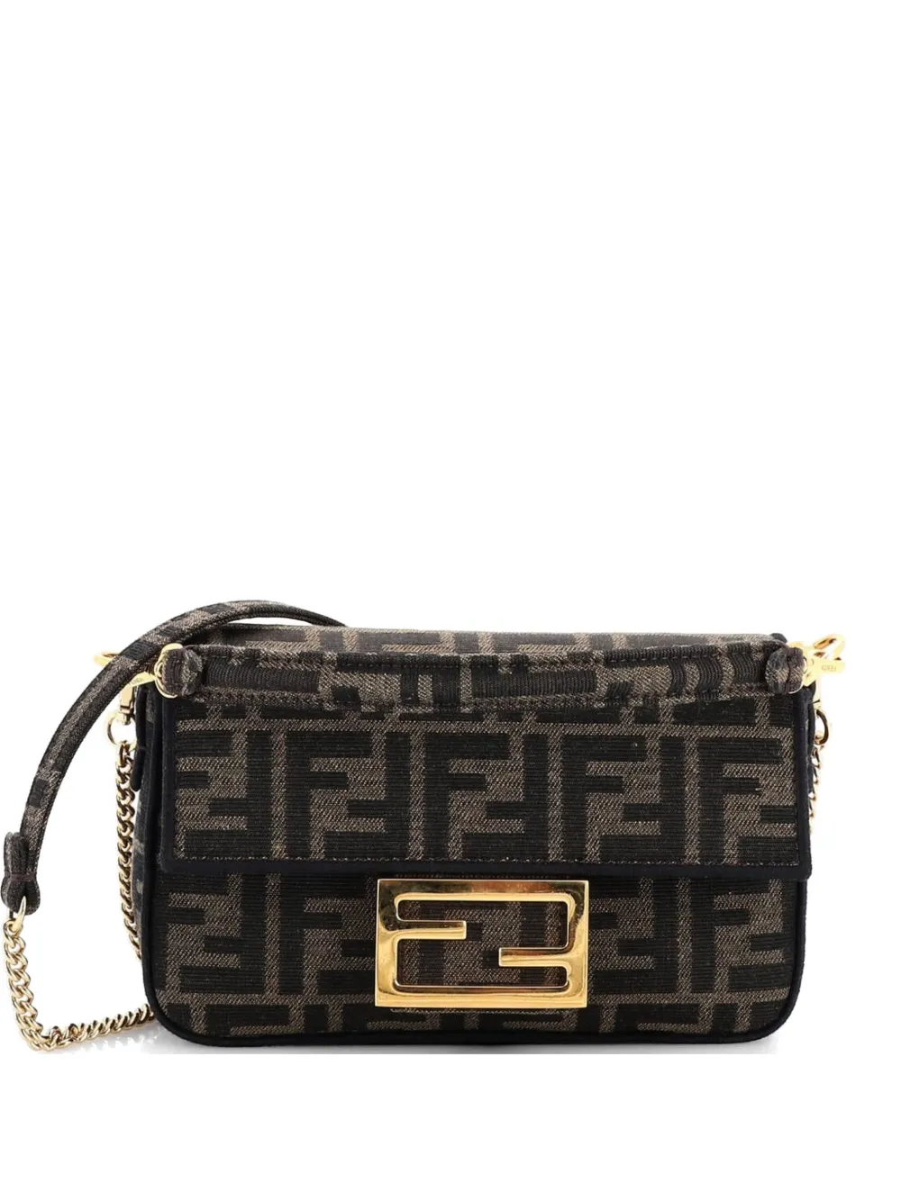 Fendi Pre-Owned Baguette NM Bag Zucca Canvas Mini crossbody bag - Marrone
