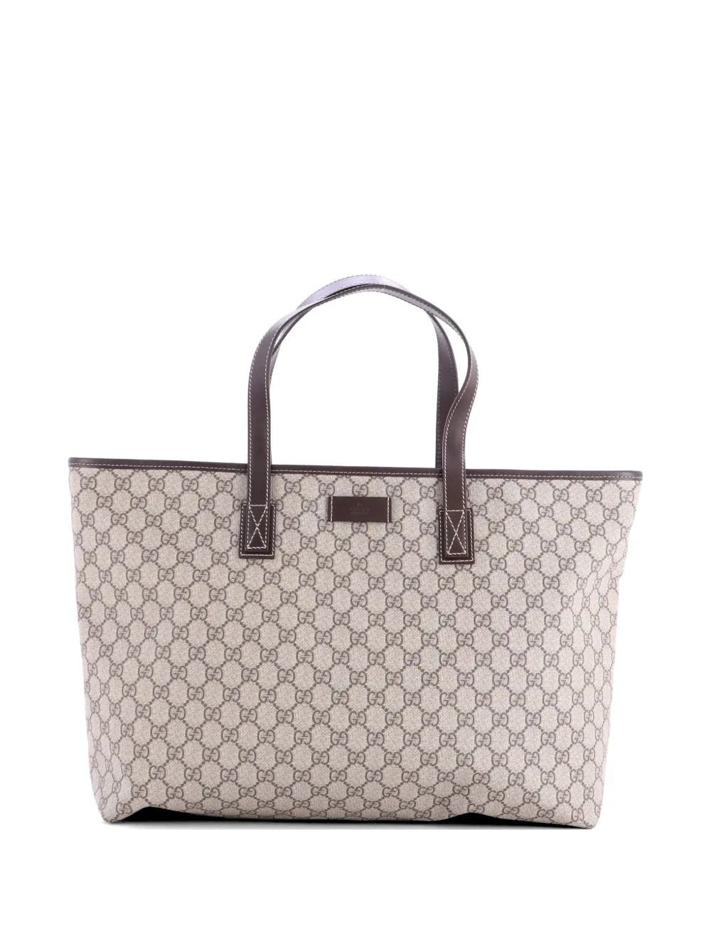 Gucci Pre-Owned Plus GG Coated Canvas with Leather Large tote bag - Braun