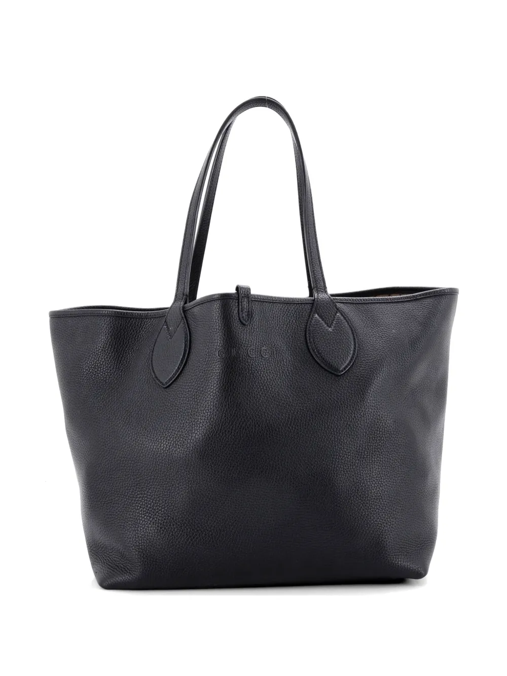Gucci Pre-Owned Reversible Totissima Shopping Leather and GG Canvas Large tote bag - Nero
