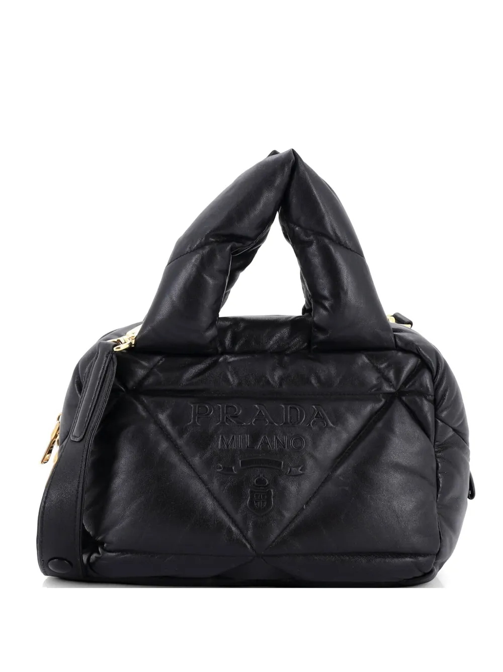Prada Pre-Owned Padded Bowler Bag Quilted Nappa Leather Small handbag - Nero