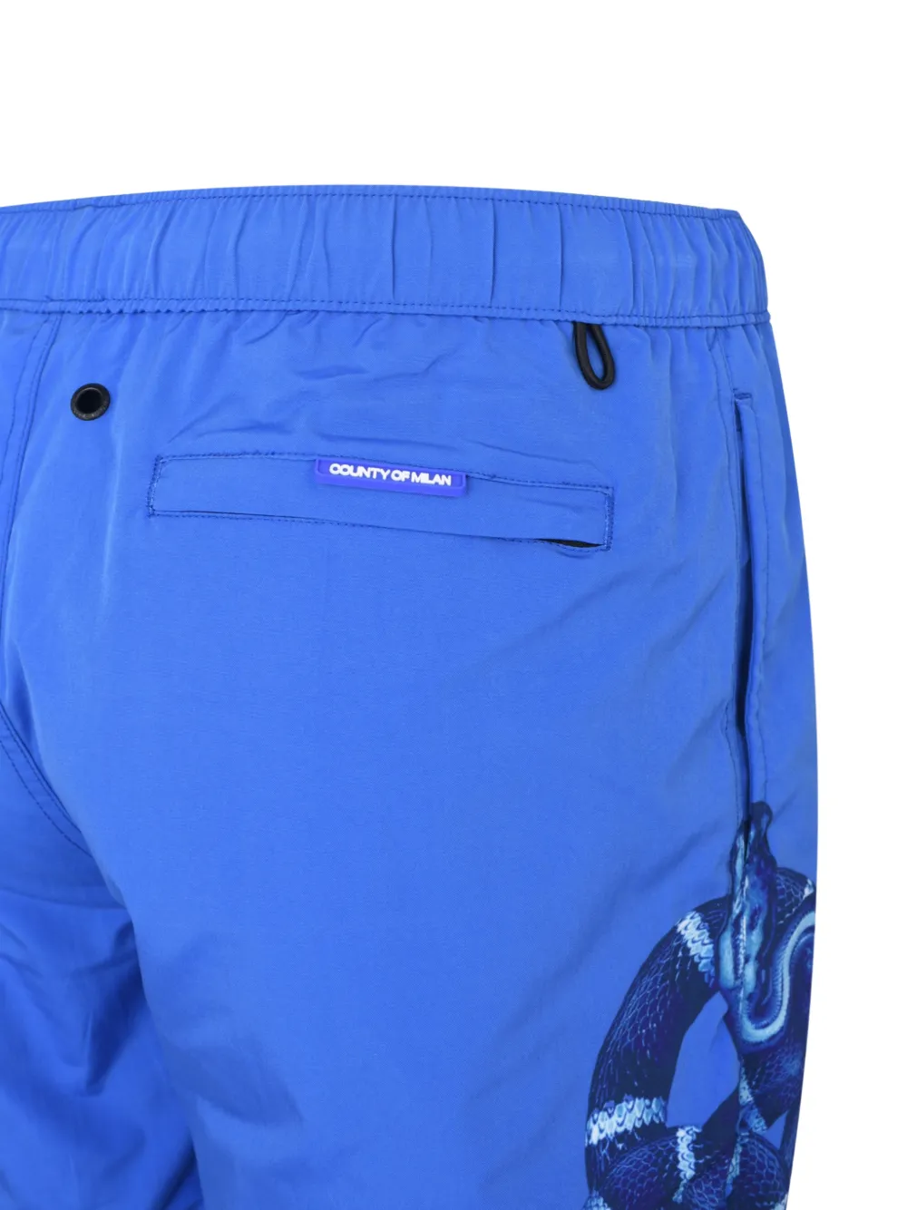COUNTY OF MILAN Shorts met slangenprint en trekkoord Blauw