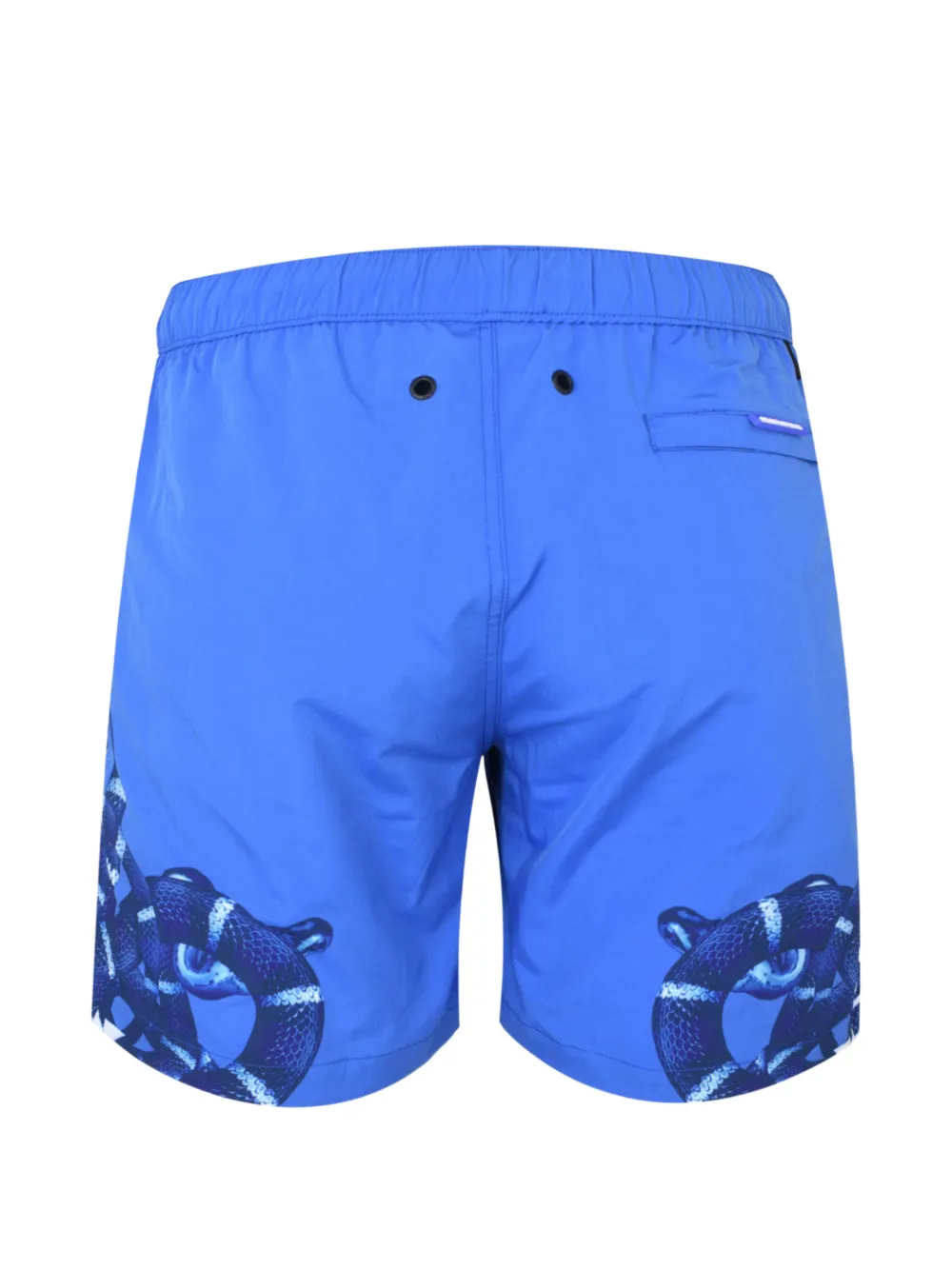 COUNTY OF MILAN Shorts met slangenprint en trekkoord Blauw