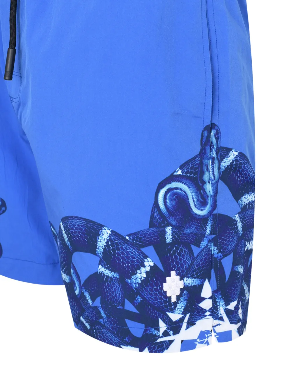 COUNTY OF MILAN Shorts met slangenprint en trekkoord Blauw