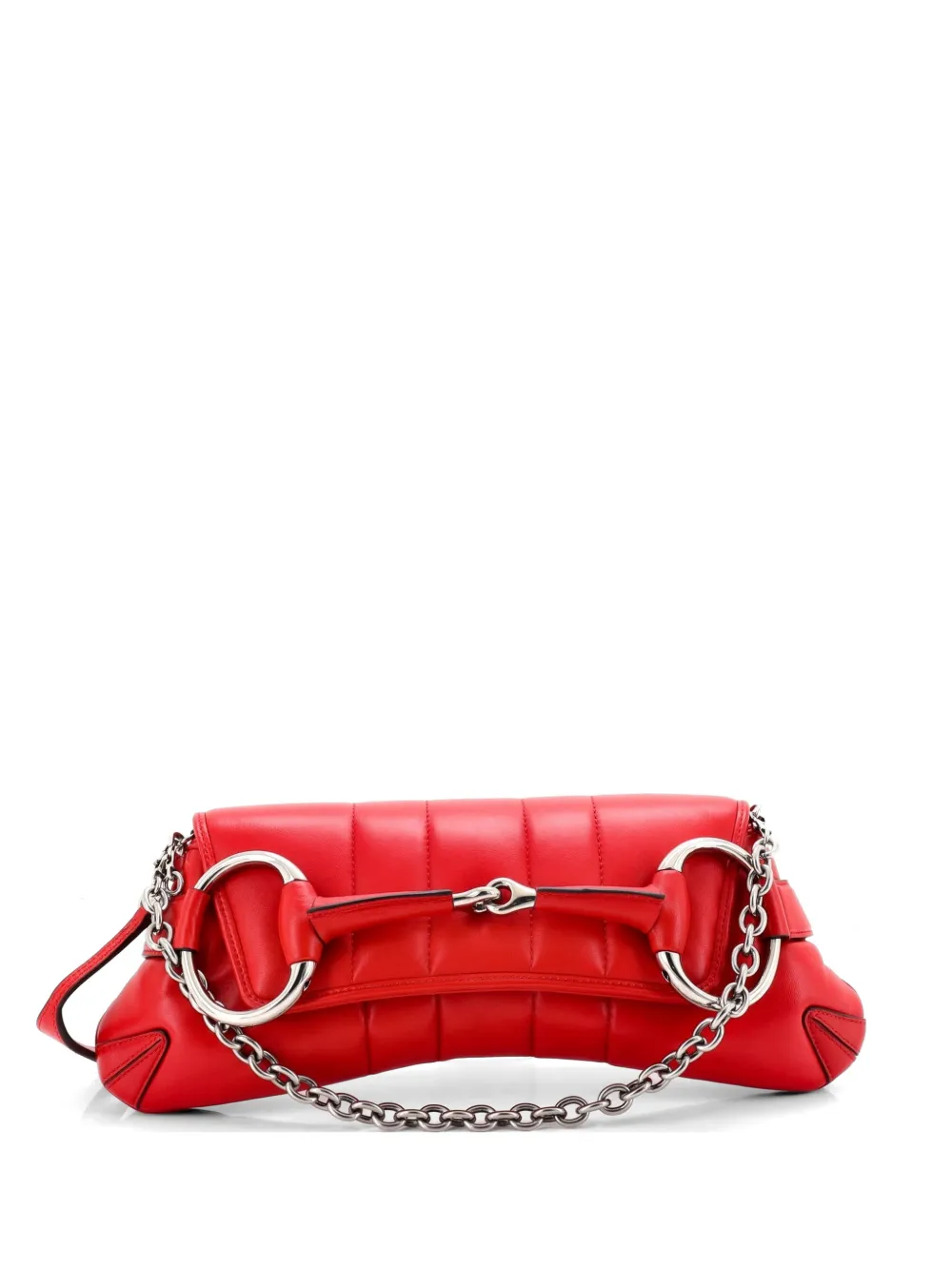 Gucci Pre-Owned Horsebit Chain Shoulder Bag Vertical Quilted Leather Medium clutch bag - Rosso