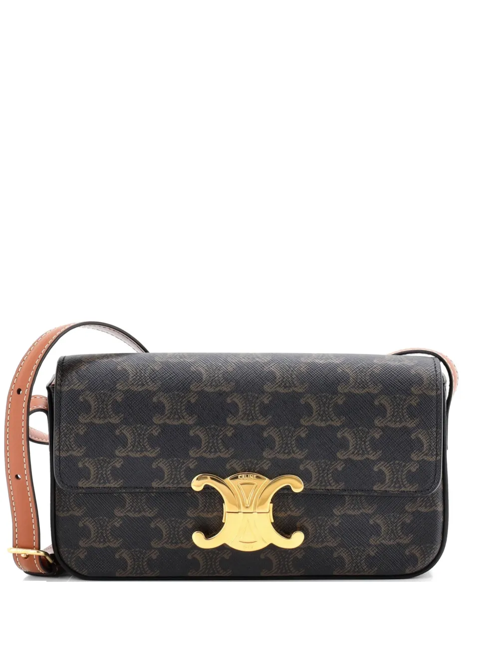 Celine Pre-Owned Triomphe East-West Triomphe Coated Canvas shoulder bag - Brown