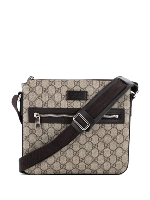 大人気・美品✨GUCCI メッセンジャーバッグ GGキャンバス レザー フラップ Gucci Pre-Owned ウェブストラップ フロントジップ メッセンジャー GG