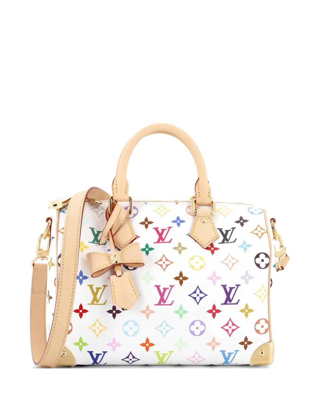 Louis Vuitton Pre-Owned x Takashi Murakami Speedy Soft Bandouliere Bag Monogram Multicolor 25 satchel - Bianco