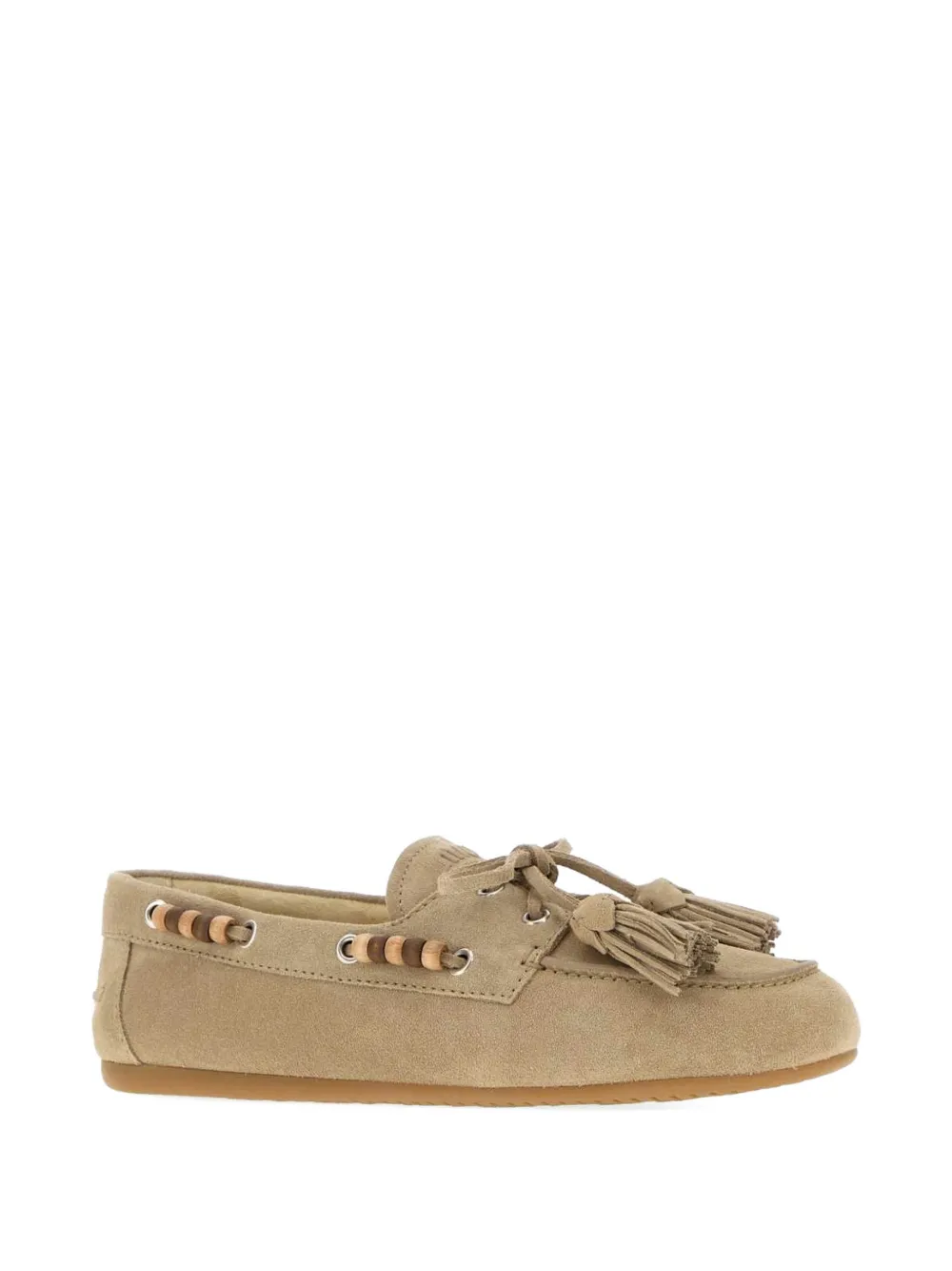 Miu beaded tassel-detail loafers Beige