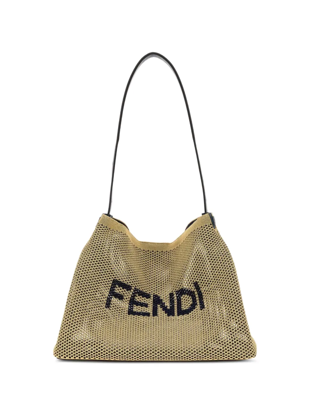 FENDI large logo-embroidered shoulder bag - Toni neutri