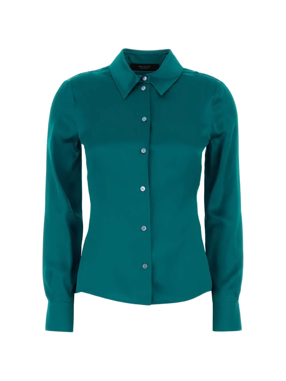 Gucci satin-finish long-sleeve shirt - Blue
