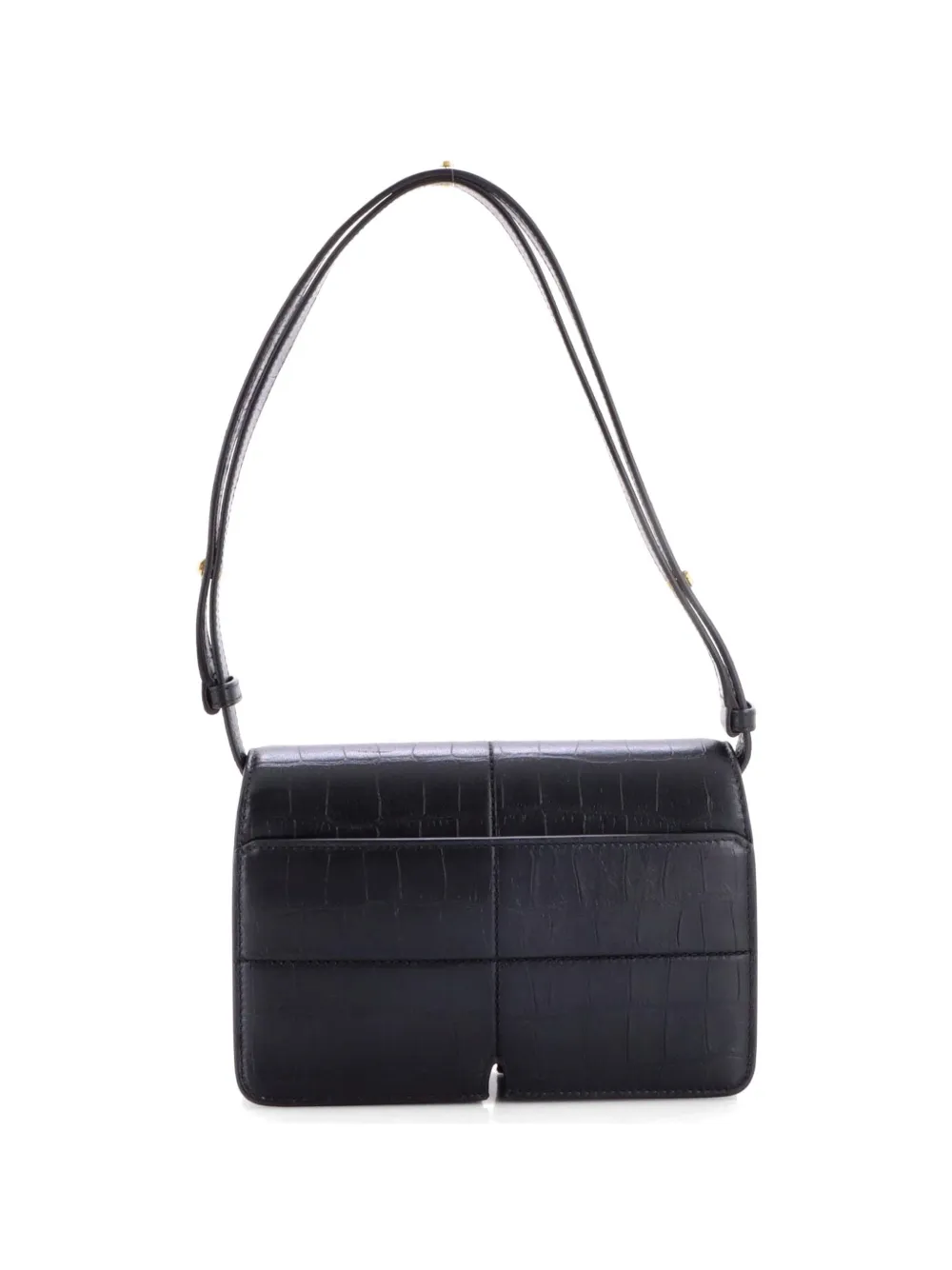 Burberry Pre-Owned Snip Crocodile Embossed Leather shoulder bag - Black