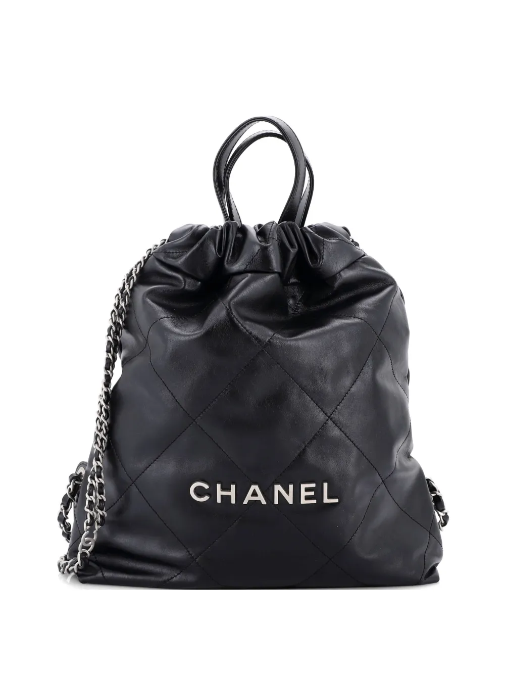 CHANEL Pre-Owned 22 Chain Quilted Calfskin Medium backpack - Nero