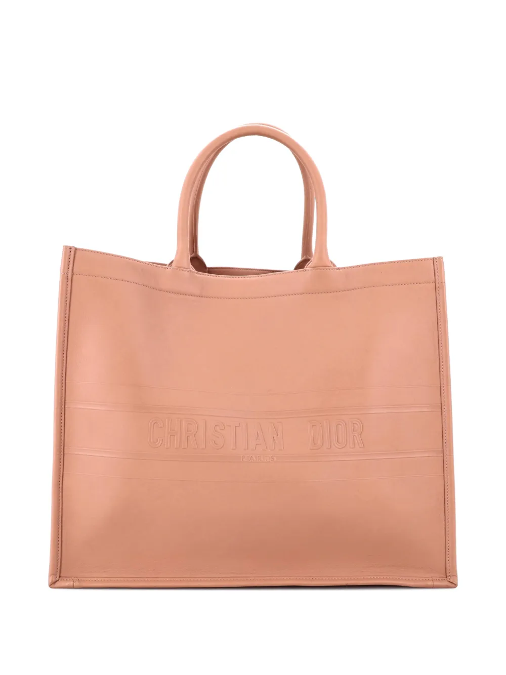 Christian Dior Pre-Owned Book Embossed Leather Large tote bag - Neutrals
