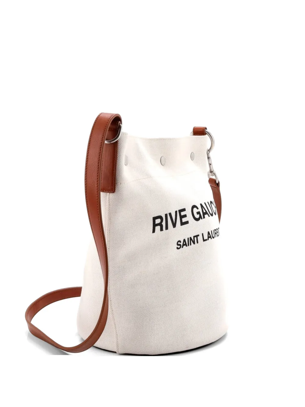 Saint Laurent Pre-Owned Rive Gauche Canvas bucket bag - Toni neutri