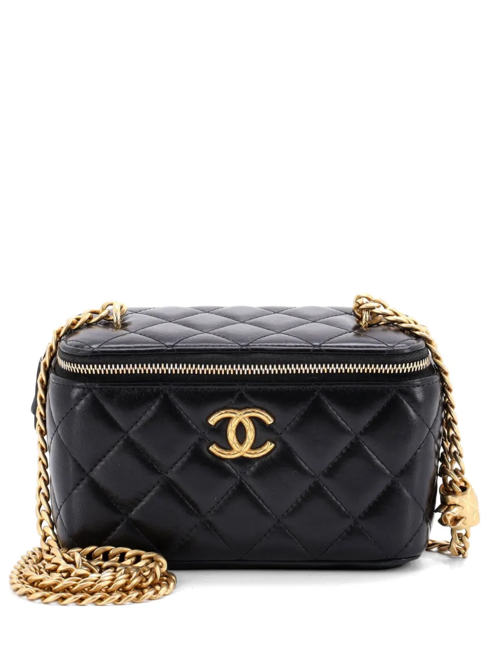 CHANEL Pre-Owned All Slide Long Vanity Case with Chain Quilted Lambskin Small crossbody bag - Nero