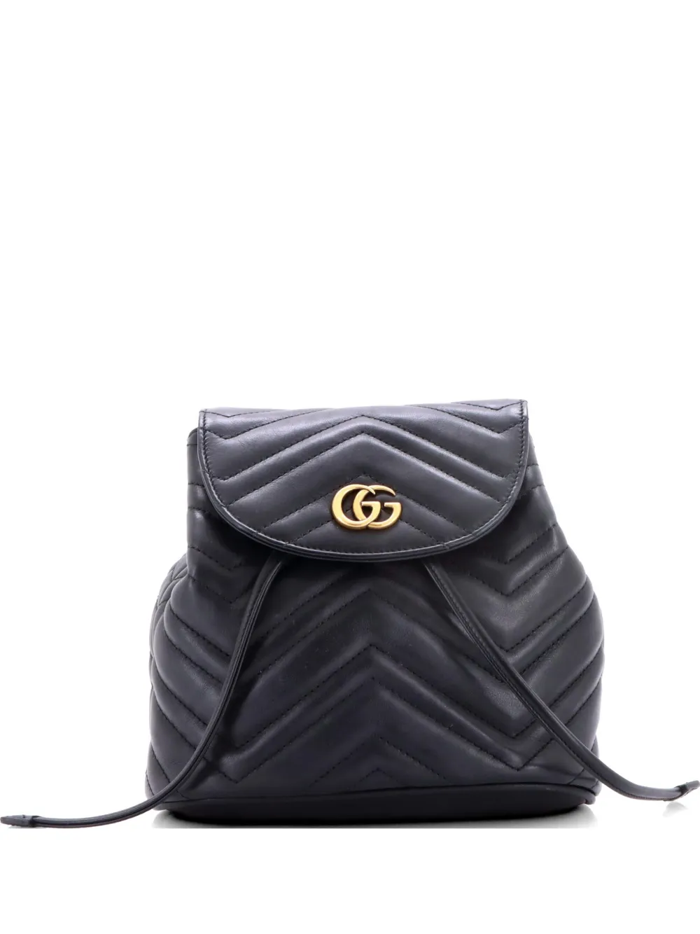 Gucci Pre-Owned GG Marmont Drawstring Matelasse Leather Mini backpack - Schwarz