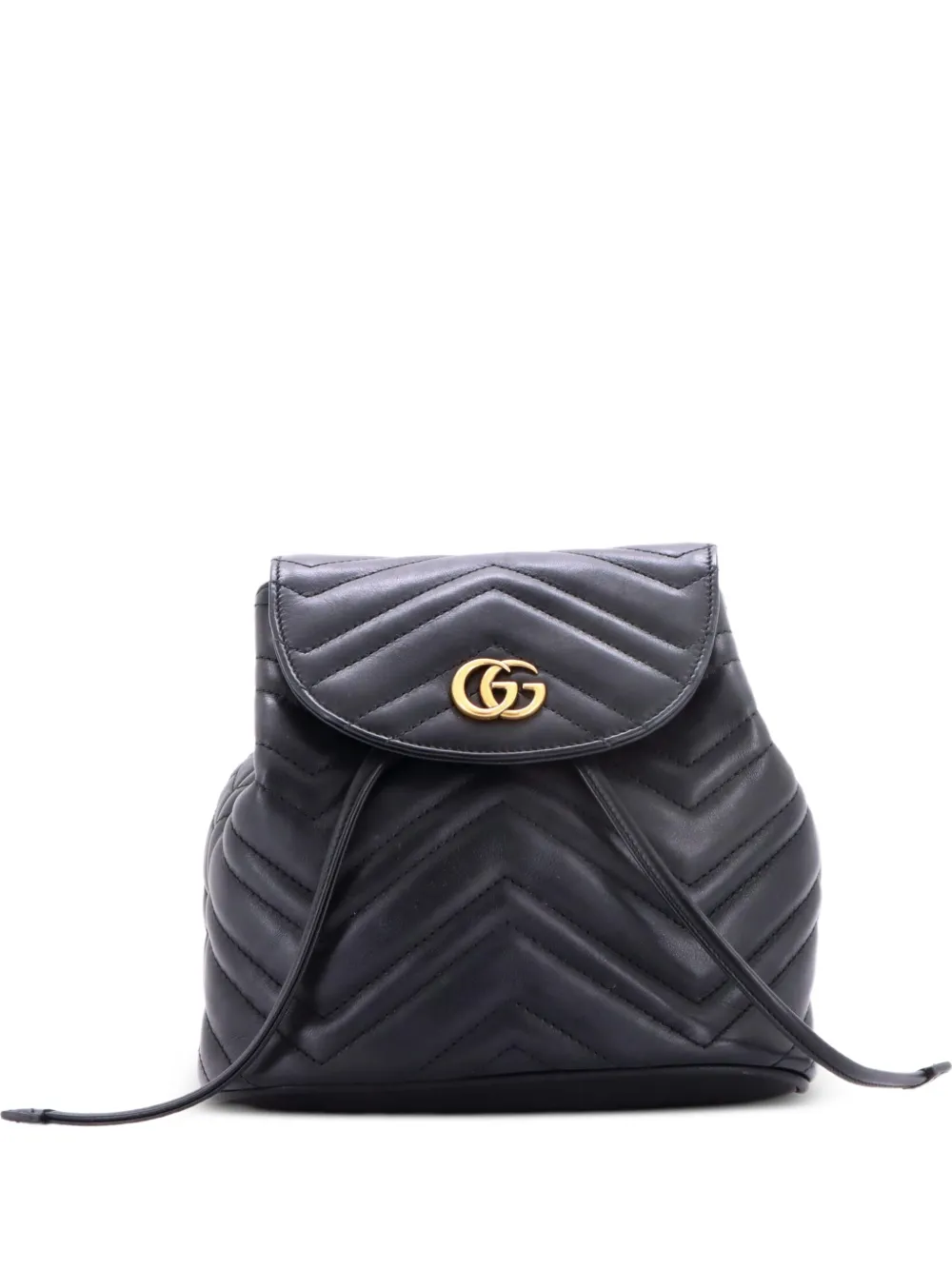 Gucci Pre-Owned GG Marmont Drawstring Matelasse Leather Mini backpack - Nero