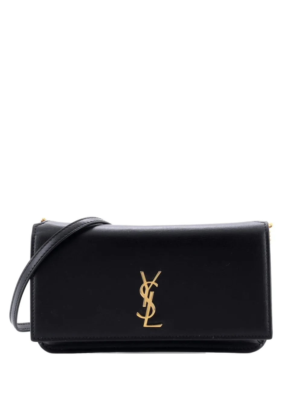 Saint Laurent Pre-Owned Classic Monogram Phone Holder Shoulder Bag Leather crossbody bag - Nero