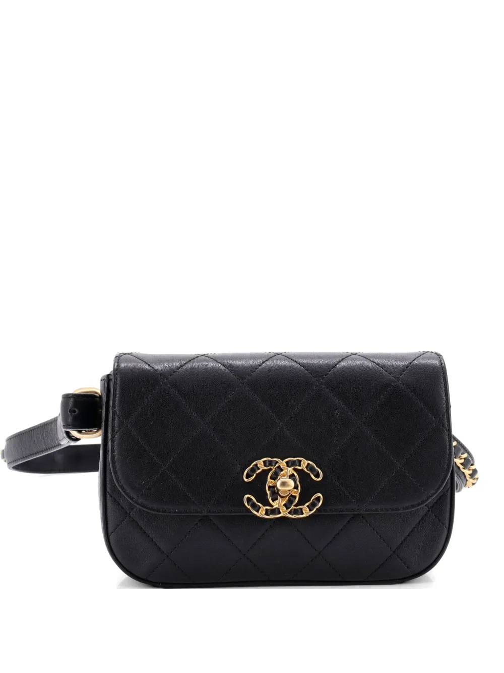 CHANEL Pre-Owned Chain Infinity Waist Bag Quilted Lambskin belt bag - Schwarz