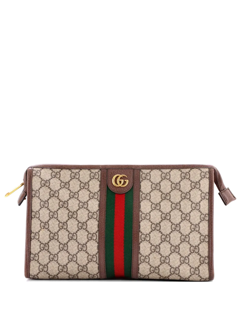 Gucci Pre-Owned Ophidia Pouch GG Coated Canvas Medium clutch bag - Marrone