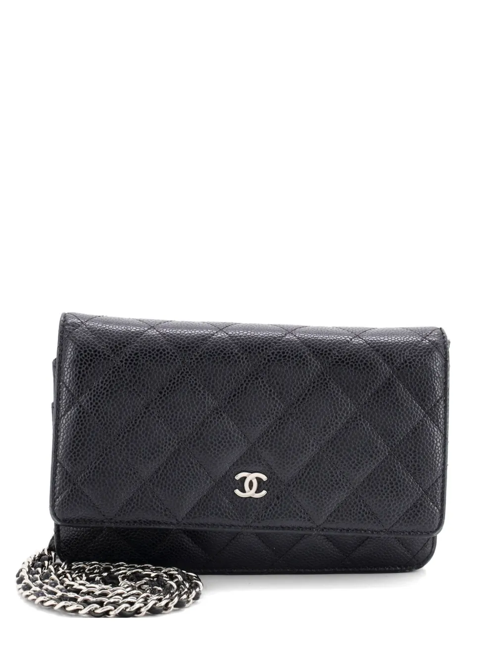 CHANEL Pre-Owned Wallet on Chain Quilted Caviar crossbody bag - Black