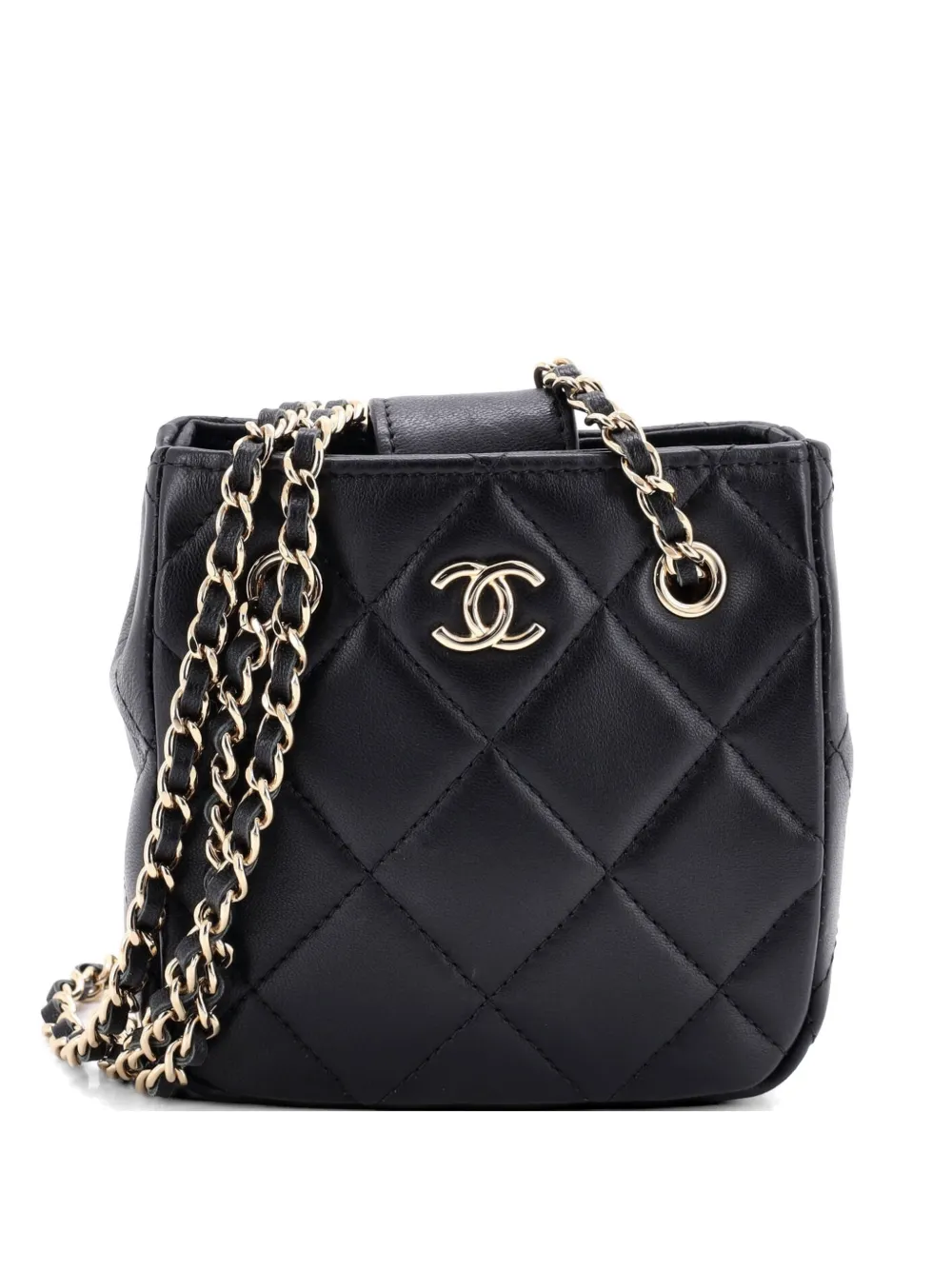 CHANEL Pre-Owned CC Square Clutch with Chain Quilted Lambskin Mini shoulder bag - Nero