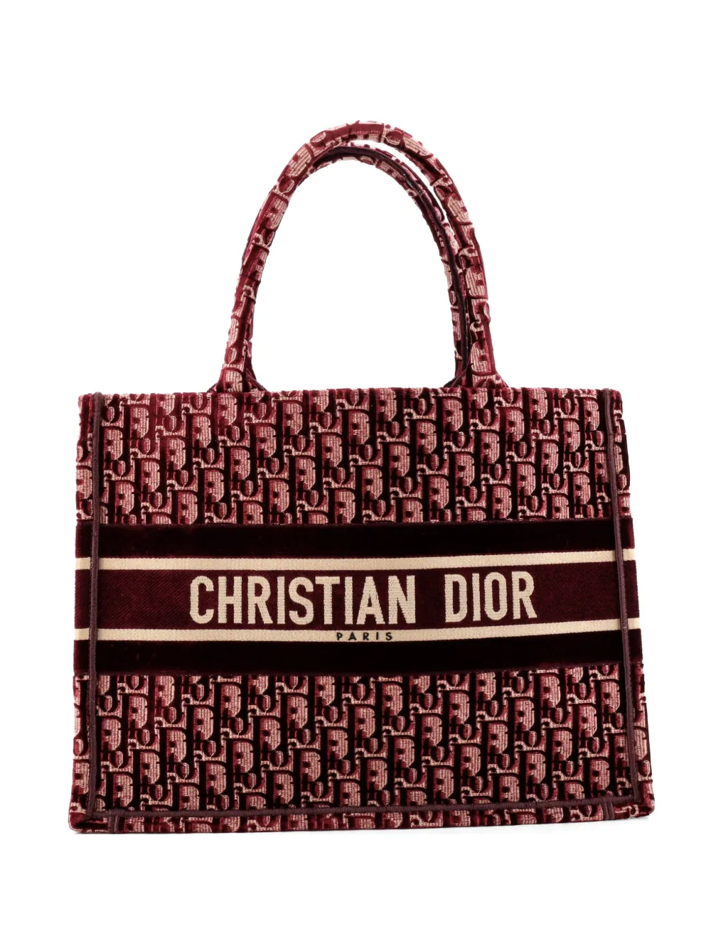 Christian Dior Pre-Owned Book Oblique Velvet Small tote bag - Rosso