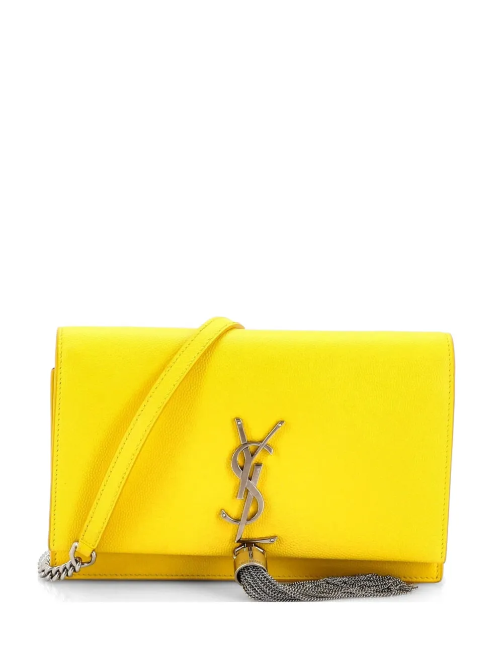 Saint Laurent Pre-Owned Classic Monogram Tassel Chain Wallet Leather crossbody bag - Giallo