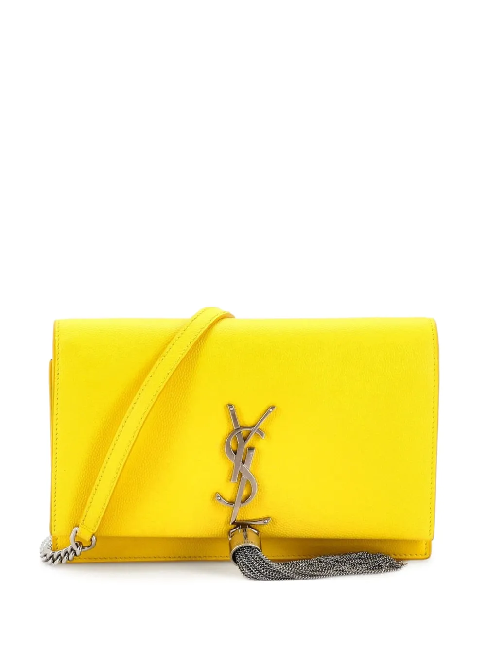 Saint Laurent Pre-Owned Classic Monogram Tassel Chain Wallet Leather crossbody bag - Yellow