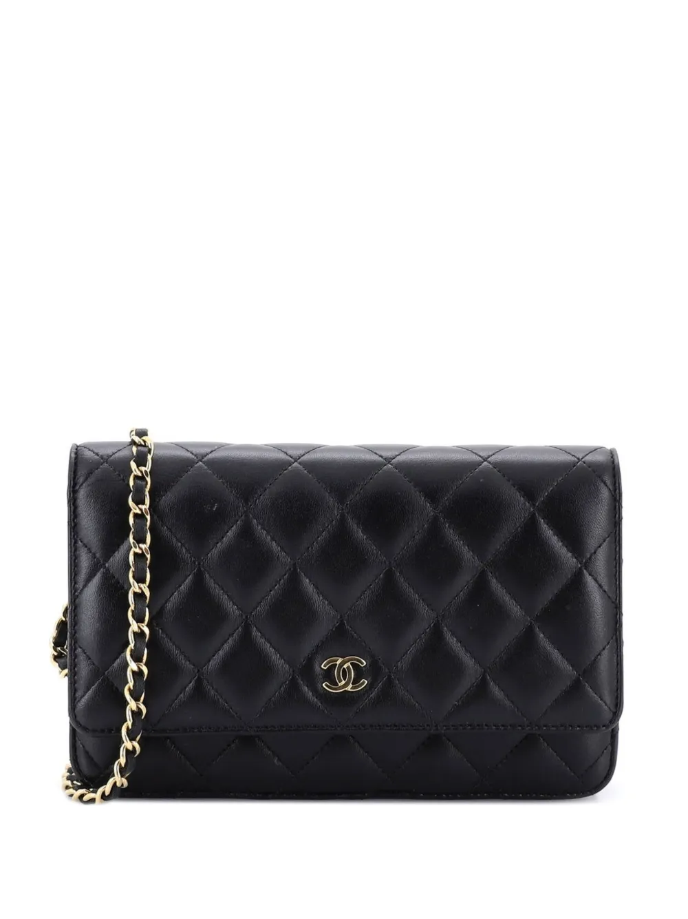 CHANEL Pre-Owned Wallet on Chain Quilted Lambskin crossbody bag - Nero
