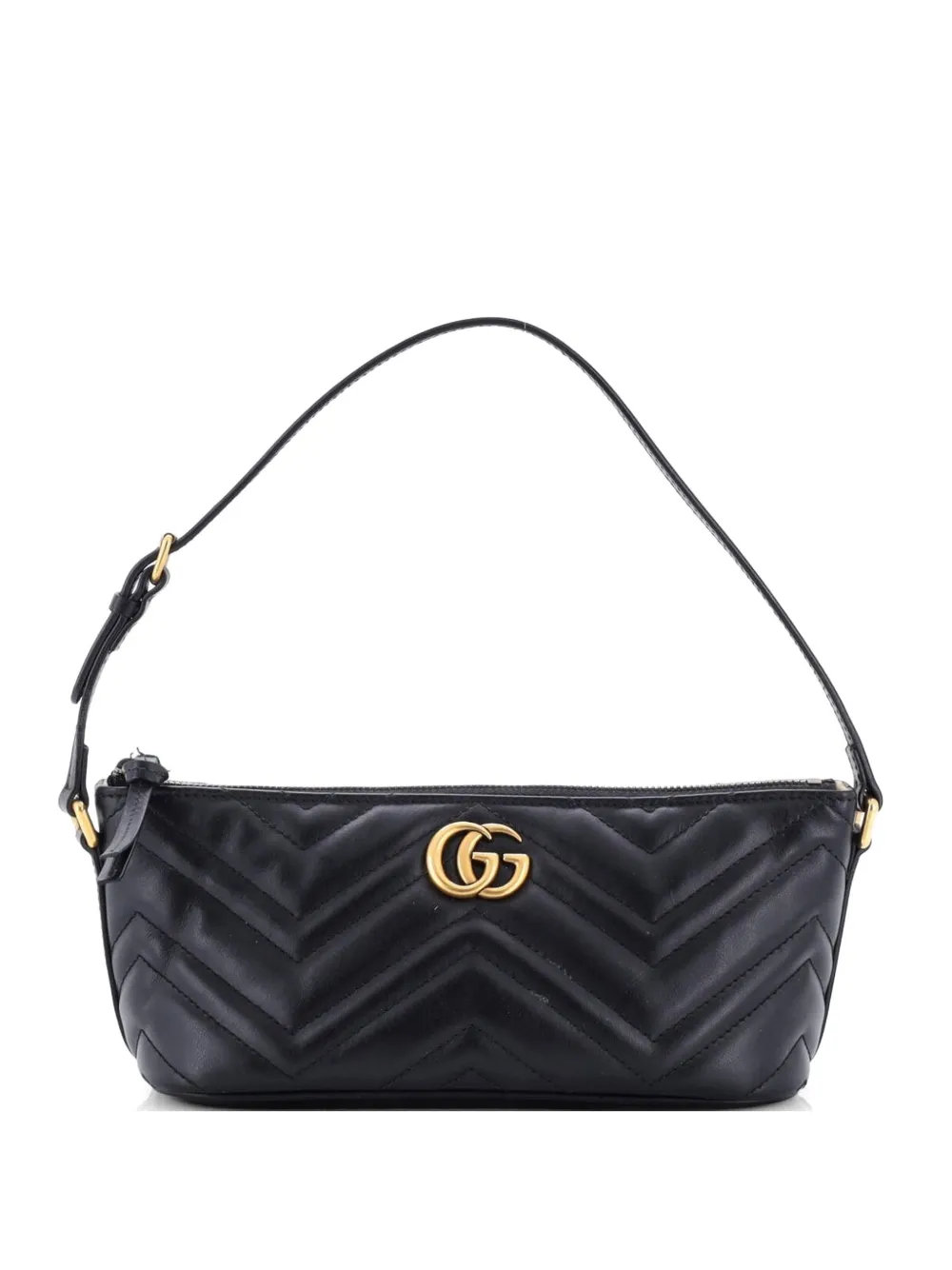 Gucci Pre-Owned GG Marmont Pochette Shoulder Bag Matelasse Leather Small hobo bag - Nero