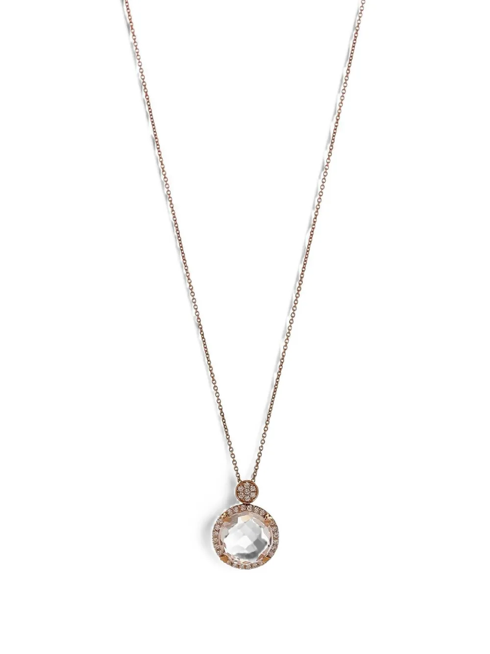 Lisa Nik quartz and diamond pendant necklace - Rosa