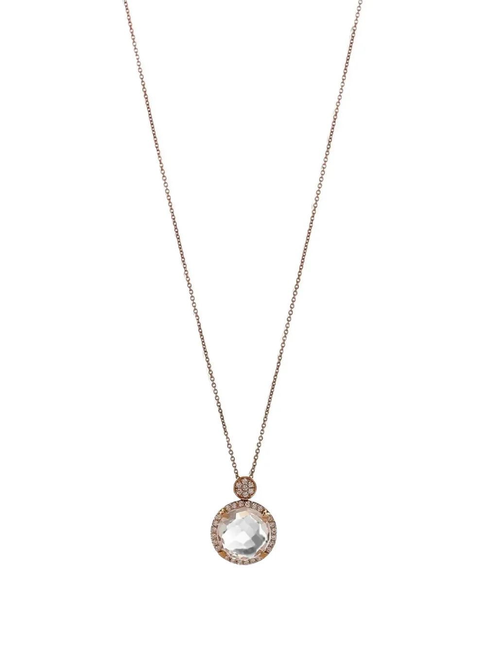 Lisa Nik quartz and diamond pendant necklace - Rosa