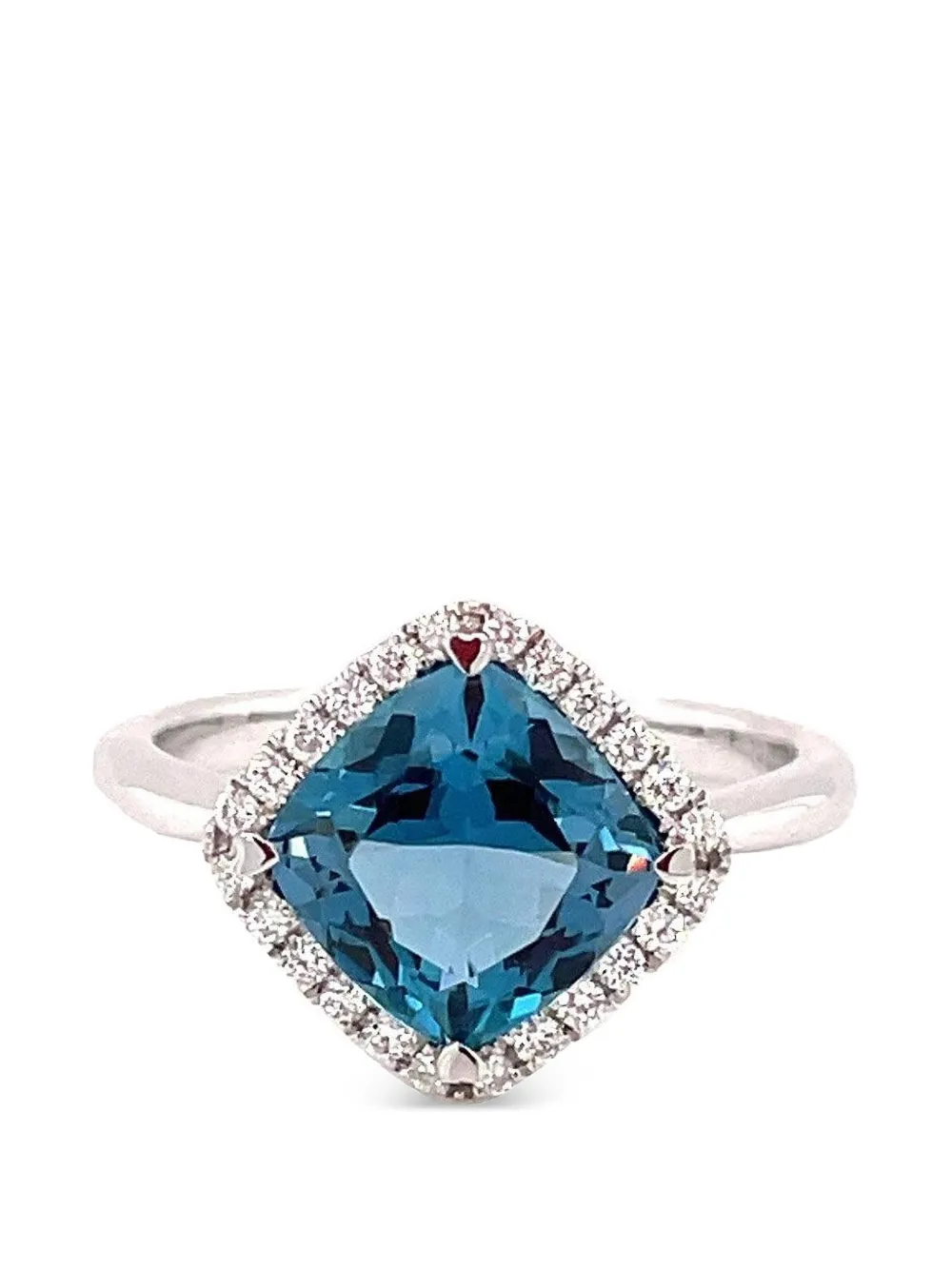 Lisa Nik blue topaz and diamond ring - Bianco